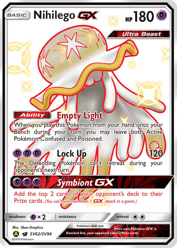 Pokémonkaart SV62/V94 - Nihilego-GX - Shiny Vault - [Rare Shiny GX]