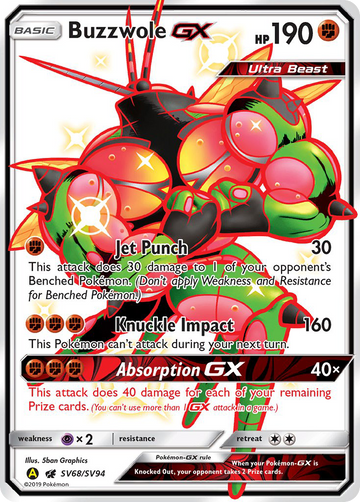Pokémonkaart SV68/V94 - Buzzwole-GX - Shiny Vault - [Rare Shiny GX]