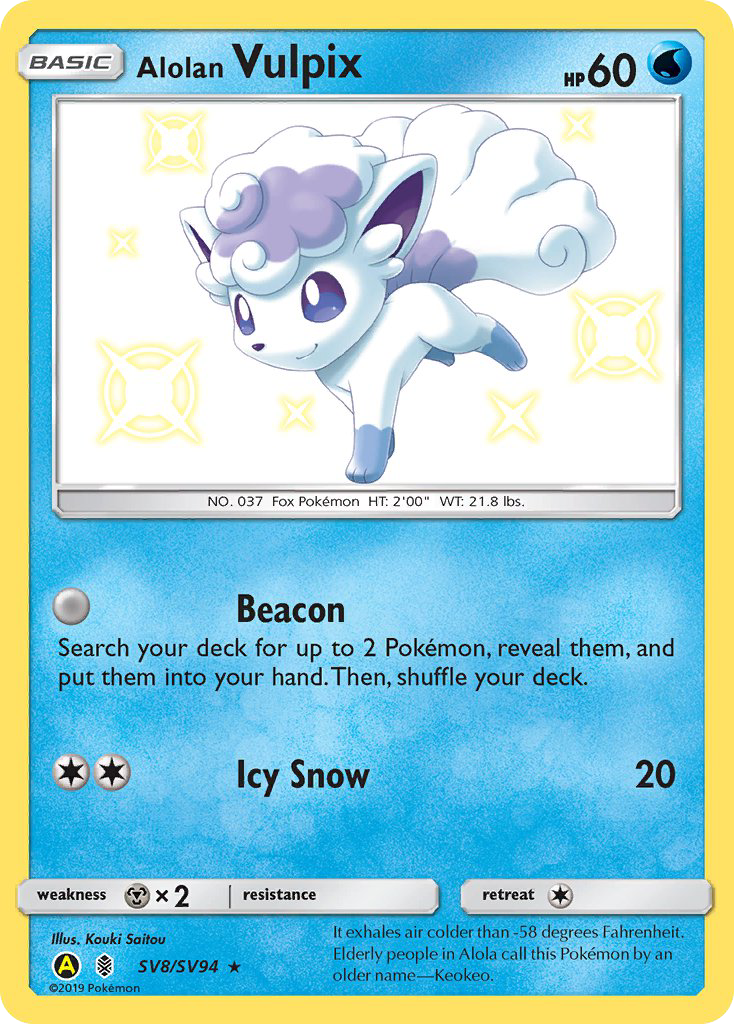 Pokémonkaart SV8/V94 - Alolan Vulpix - Shiny Vault - [Rare Shiny]