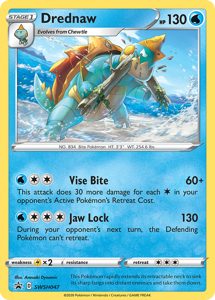 Pokémonkaart SWSH047 - Drednaw - SWSH Black Star Promos - [Promo]