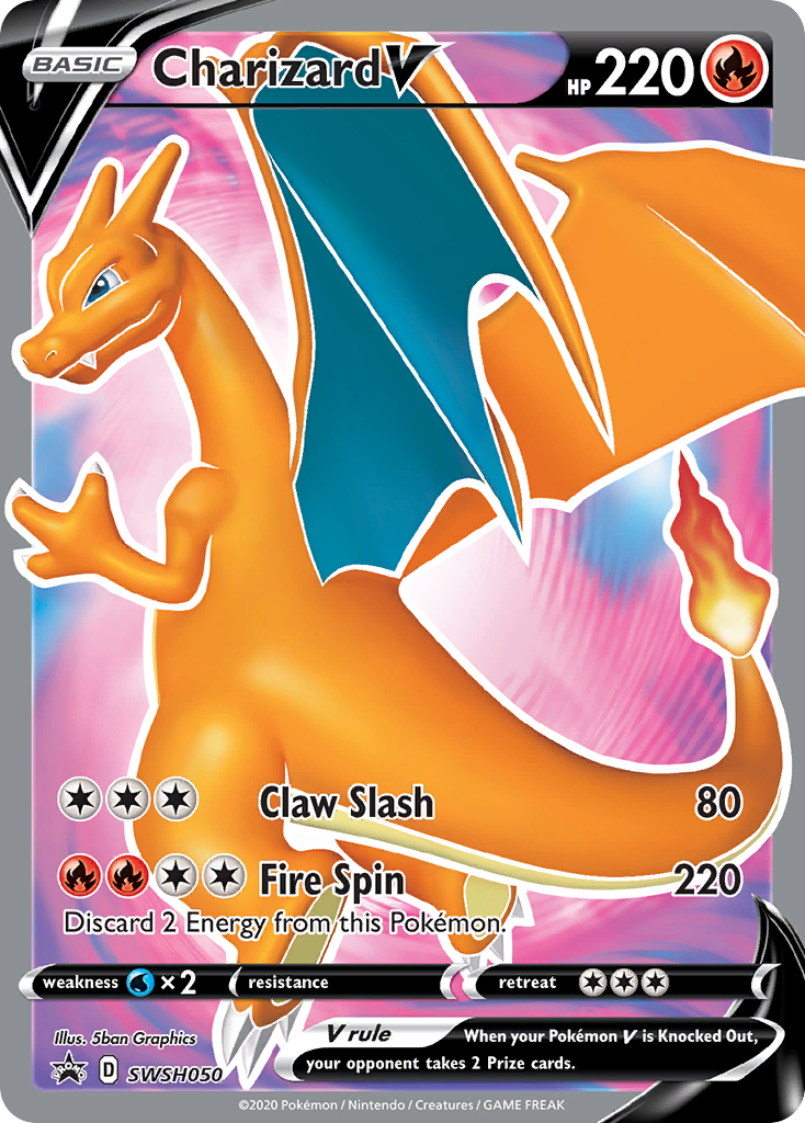Pokémonkaart SWSH050 - Charizard V - SWSH Black Star Promos - [Promo]