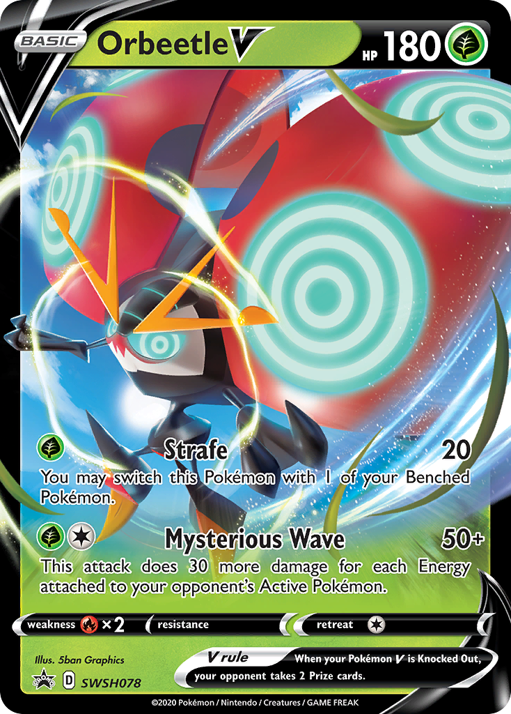 Pokémonkaart SWSH078 - Orbeetle V - SWSH Black Star Promos - [Promo]