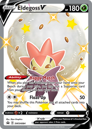 Pokémonkaart SWSH084 - Eldegoss V - SWSH Black Star Promos - [Promo]