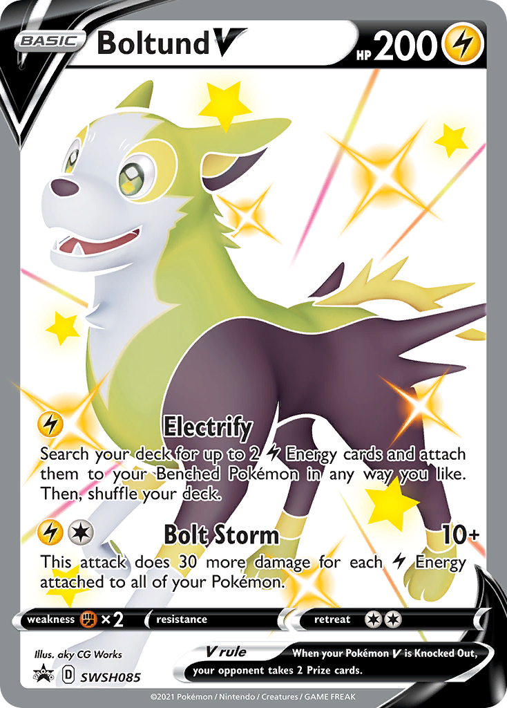 Pokémonkaart SWSH085 - Boltund V - SWSH Black Star Promos - [Promo]