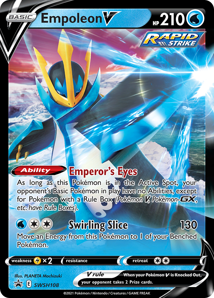 Pokémonkaart SWSH108 - Empoleon V - SWSH Black Star Promos - [Promo]