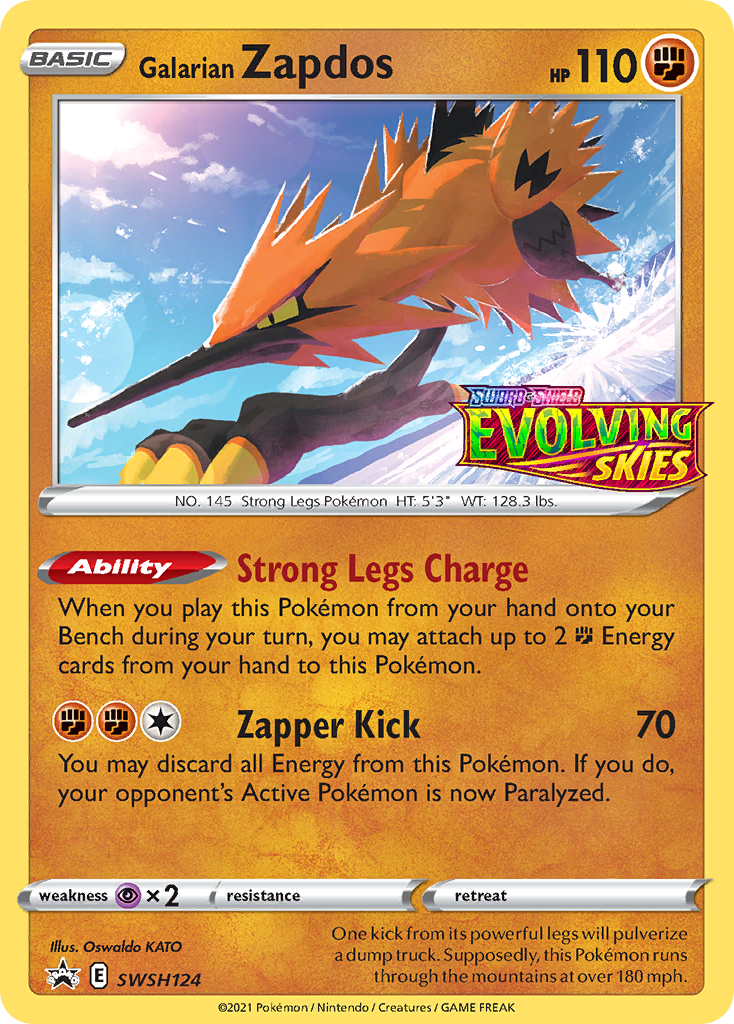 Pokémonkaart SWSH124 - Galarian Zapdos - SWSH Black Star Promos - [Promo]