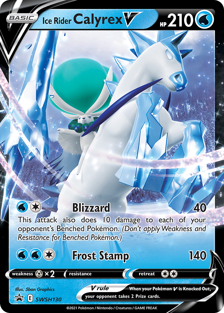 Pokémonkaart SWSH130 - Ice Rider Calyrex V - SWSH Black Star Promos - [Promo]