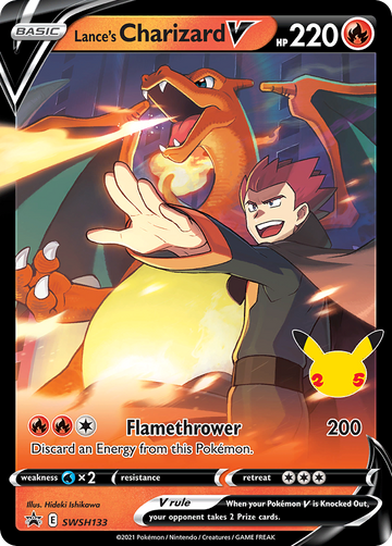 Pokémonkaart SWSH133 - Lance's Charizard V - SWSH Black Star Promos - [Promo]