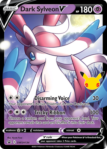 Pokémonkaart SWSH134 - Dark Sylveon V - SWSH Black Star Promos - [Promo]