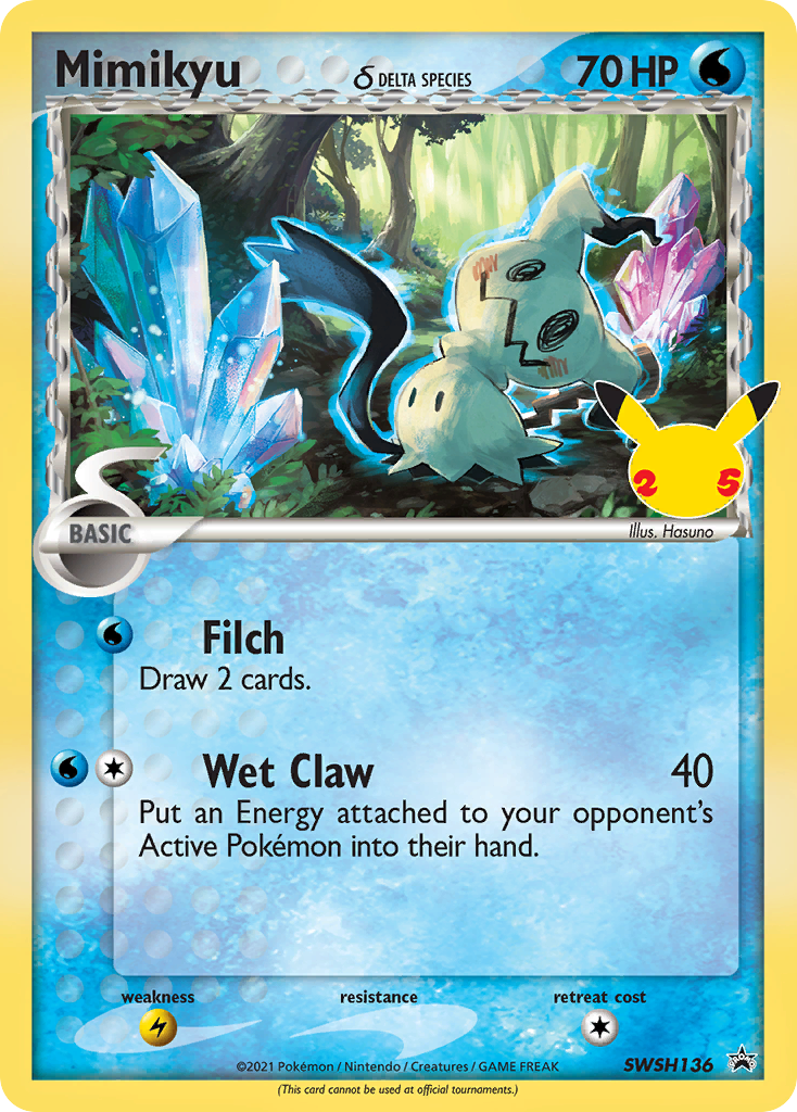 Pokémonkaart SWSH136 - Mimikyu δ - SWSH Black Star Promos - [Promo]