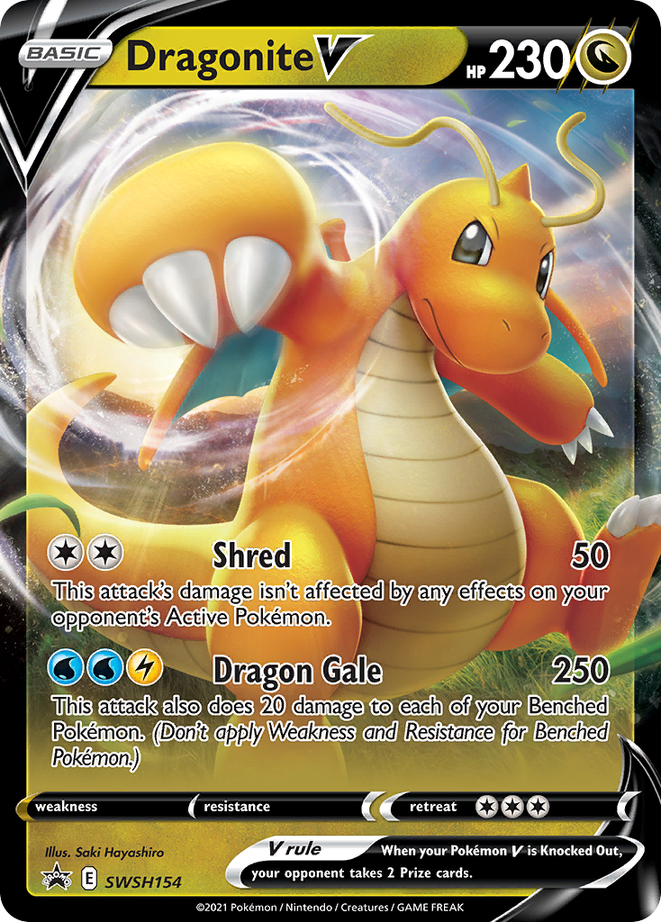 Pokémonkaart SWSH154 - Dragonite V - SWSH Black Star Promos - [Promo]