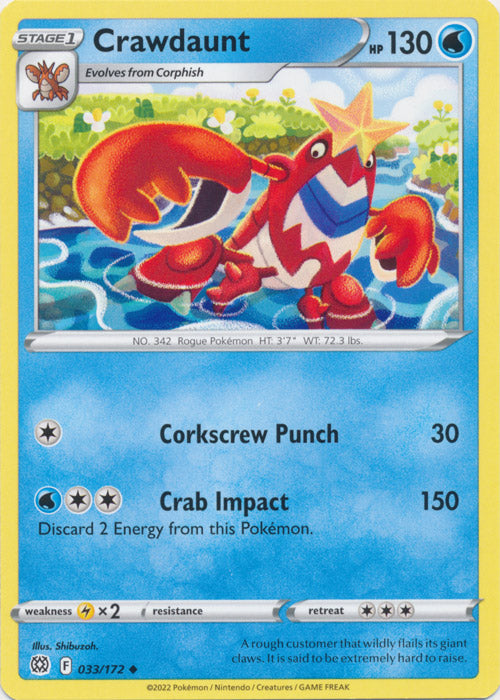 033/172 - Crawdaunt - Reverse Holo - [Uncommon]